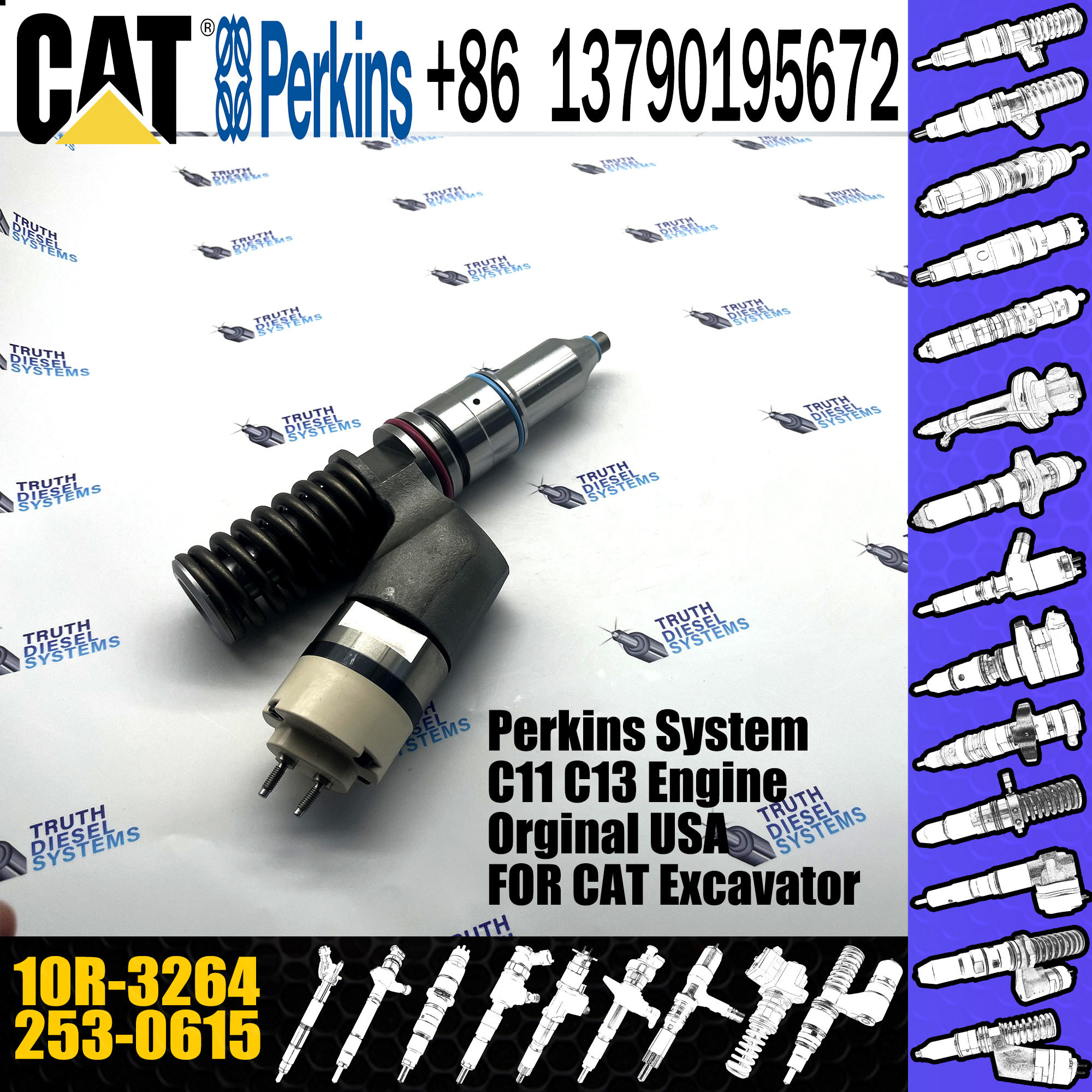 fuel engine injection nozzle injector diesel pump injector sprayer 253-0615 10R-3264 for CAT engine