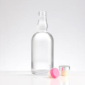 China Custom Logo Empty Liquor Wine Glass Bottle 750 Ml with Wood Cork and Lead-free Glass wholesale