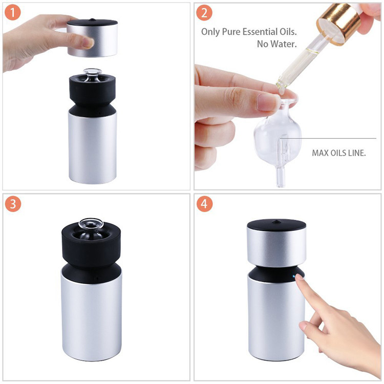 Waterless Auto Off Rechargeable Portable Car Scent Nebulizer