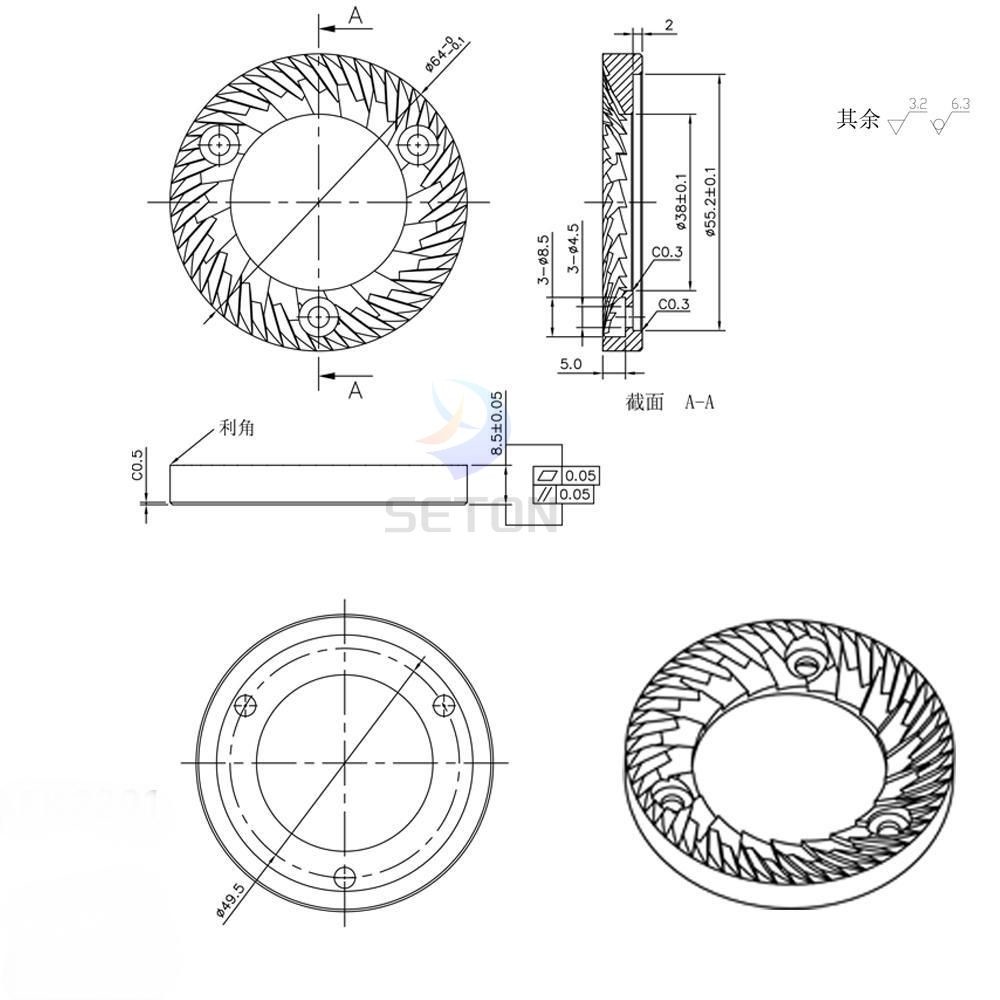 Stainless Steel Flat Wheel Burr Set Blades For Pour Over Coffee Beans Brewiing Use