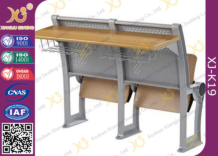 University / College Classroom Furniture Plywood Seating Steel Iron Leg