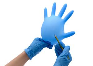 China Blue Safety Disposable Nitrile Gloves Powder Free Protection Medical Grade wholesale