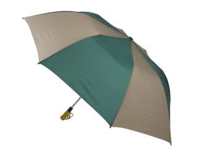 China Gents Compact Folding Golf Umbrella Round Wooden Handle Black Plastic Tips wholesale