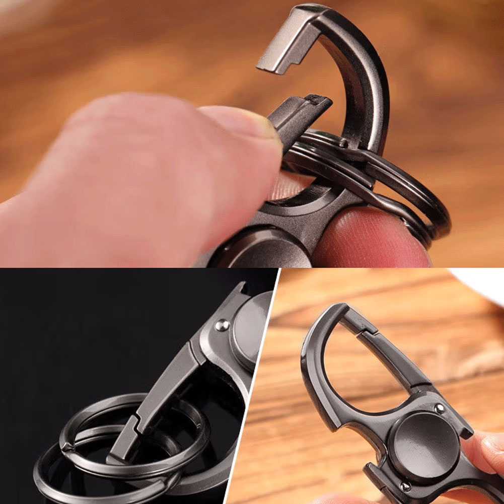 Unisex Metal Keychain Bottle Opener Fidget Spinner Toy for Anxiety and Stress Relief
