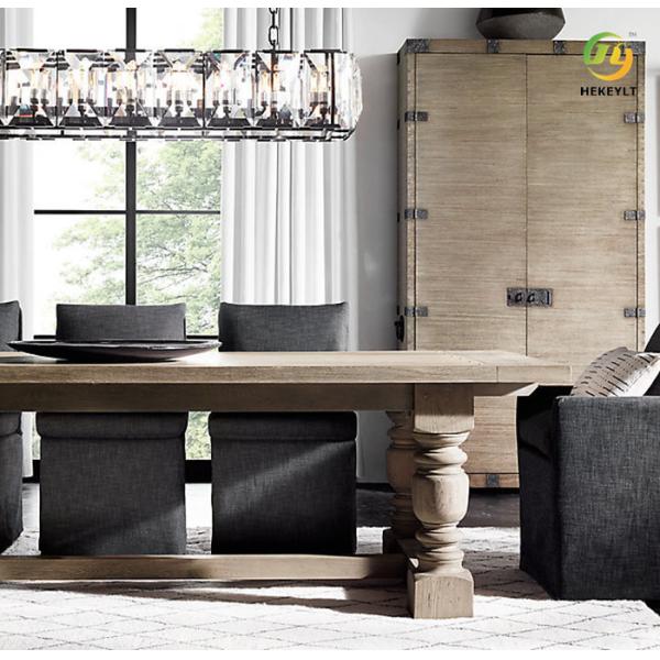 K9 E12 Crystal Pendant Chandelier Wrought Iron Retro Rectangle