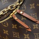 LV Designer Monogram Bag Presbyopic Half Moon Cowhide Leather Tote Handbag