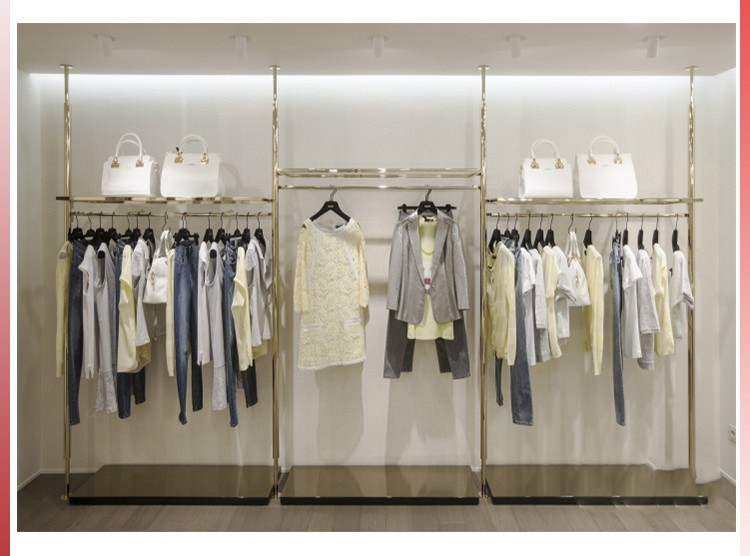Custom Wooden Cabinet Clothing Display Showcase Interior Design Clothes Shop Fitting