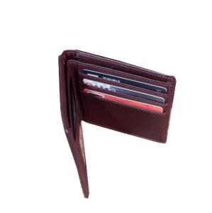 China BM Embossed 11x9.5cm Mens PU Leather Wallet Card Holder Handcrafted EN17 wholesale