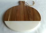 Marble Acacia Wood Household Stone Placemats Paddle Shape