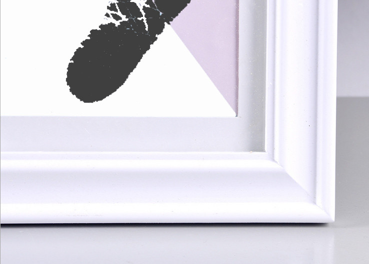Decorative Memorable 12 Month Baby Picture Frame With Hand And Footprint Photo Ink