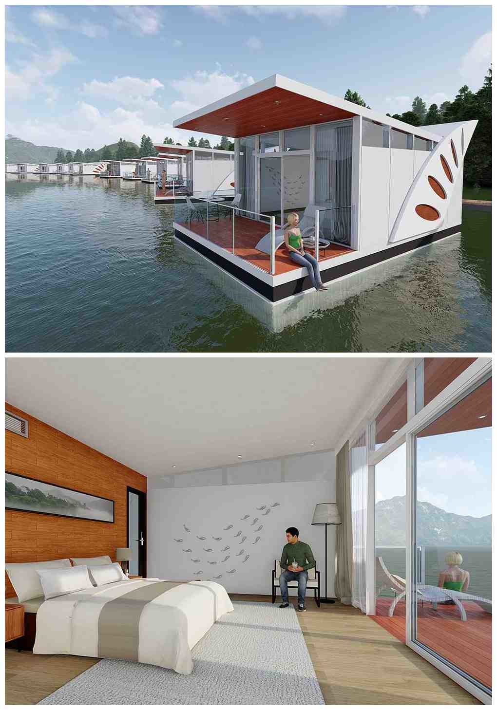 Flowery Modern Homes Prefabricated House With Portable House Wooden