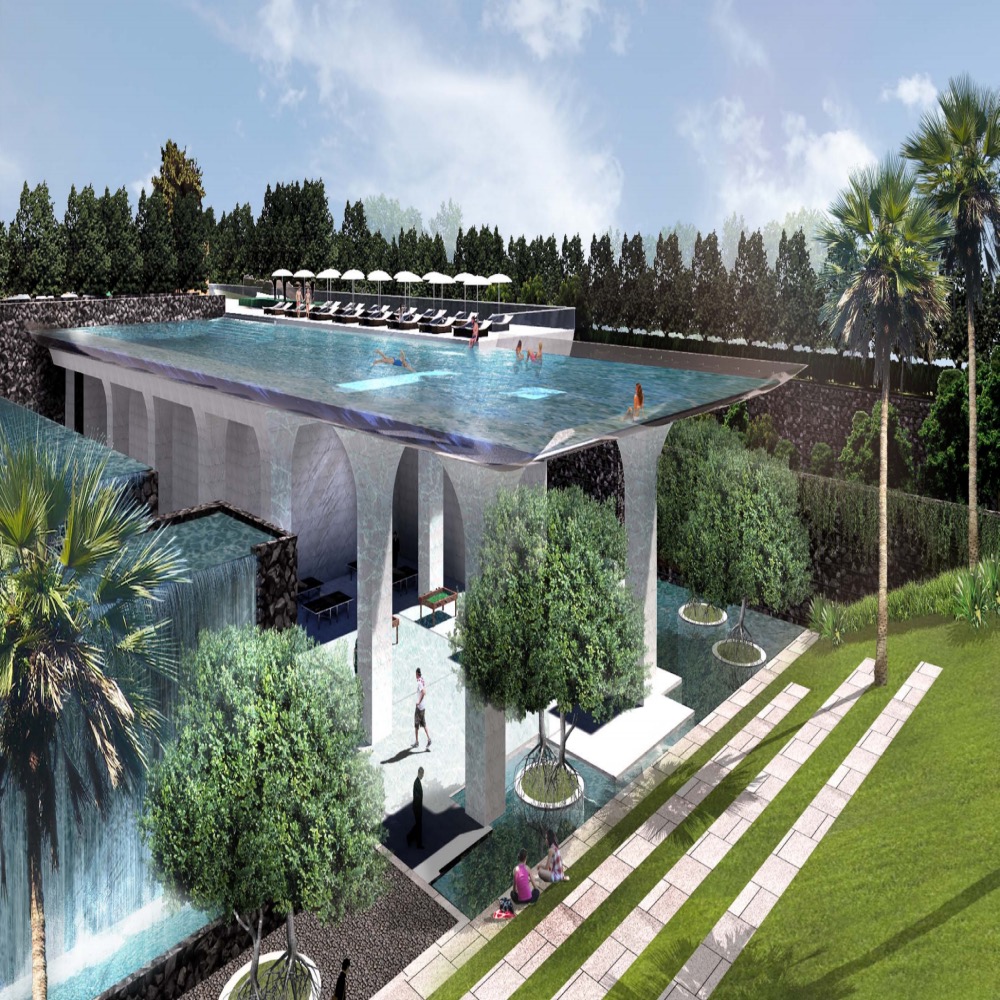 Prefabricated Outdoor Pool Acrylic Luxurious plexiglass Steel Structure Swimming Pool