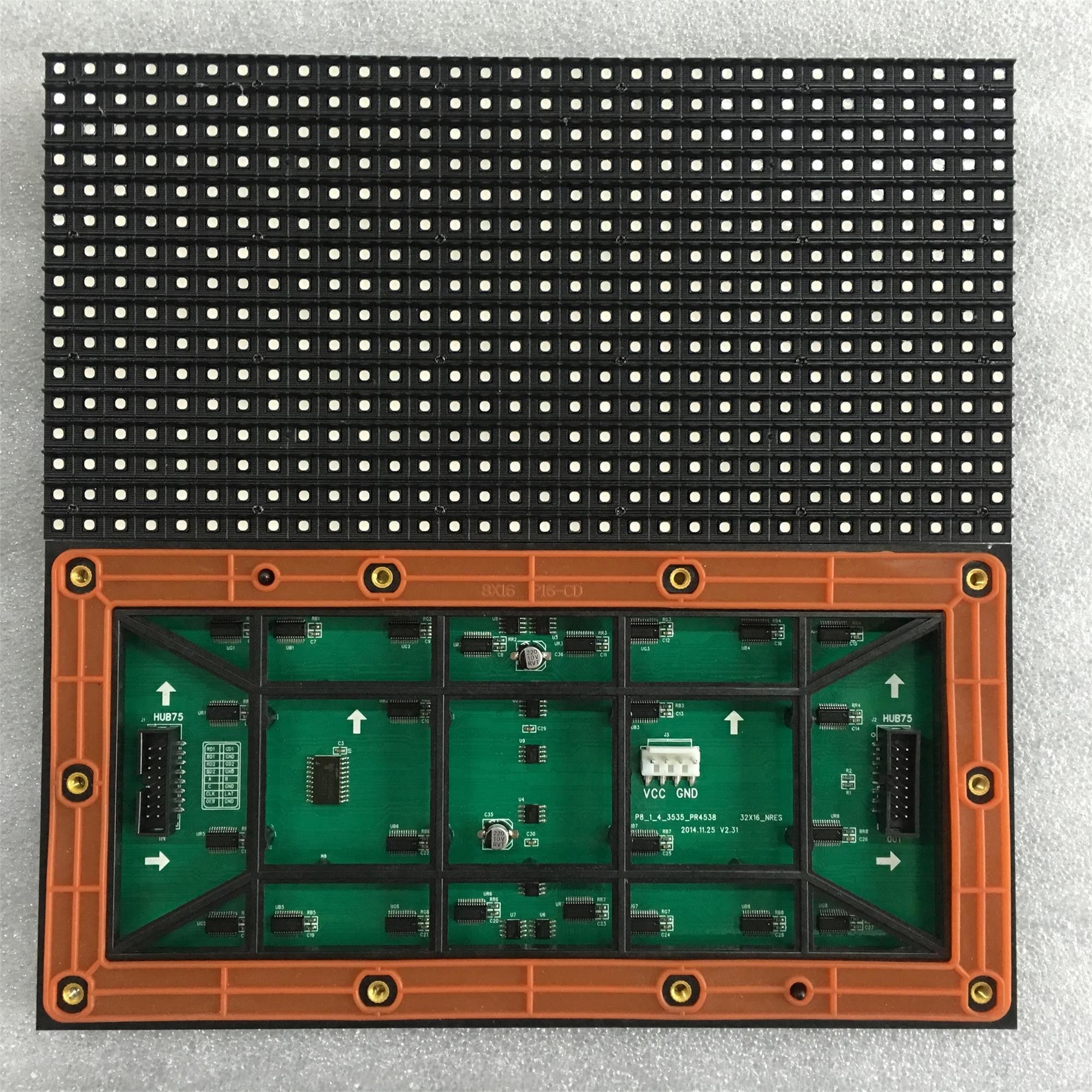 32x16 LED Display Module Hub75 For Full Color LED Advertising Sign Pixel Pitch 8mm