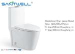 Modern washdown toilet Round high P trap 180mm , white one piece ceramic toilet
