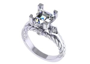 China Moissanite Diamond Gemstone Promise Rings 14K Gold Princess Cut wholesale