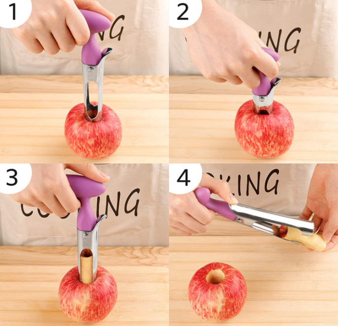 SUS304 Kitchen Gadget Tools , Apple Core Remover ABS Material