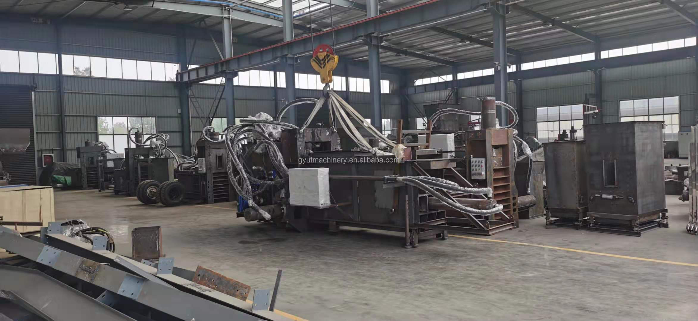 6500 KG Automatic Square Baler for Short Fibers and Waste Yarns Chamber Baling Press