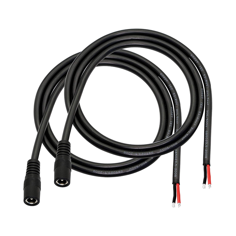 Male Female 5.5x2.1mm 5.5x2.5mm 3.5x1.35mm DC Plug Jack Socket to Open Bare Pigtail Wires End Cable for LED CCTV Security Camera