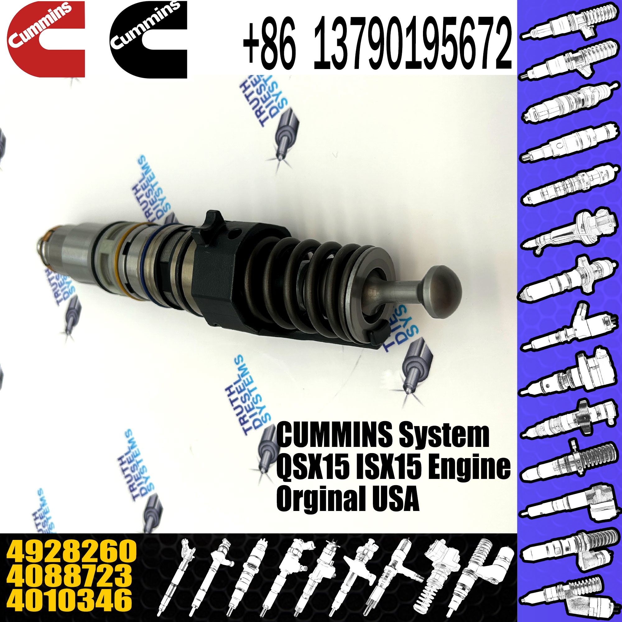 4954434 Diesel QSX15 ISX15 Engine Common Rail Fuel Injector 4928260PX 4062569RX 4928260 4062569 4062569NX