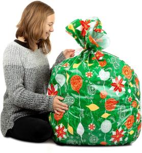 China Jumbo Colorful Plastic Gift Wrap Bags 36 X 44 Inch With String Ties wholesale