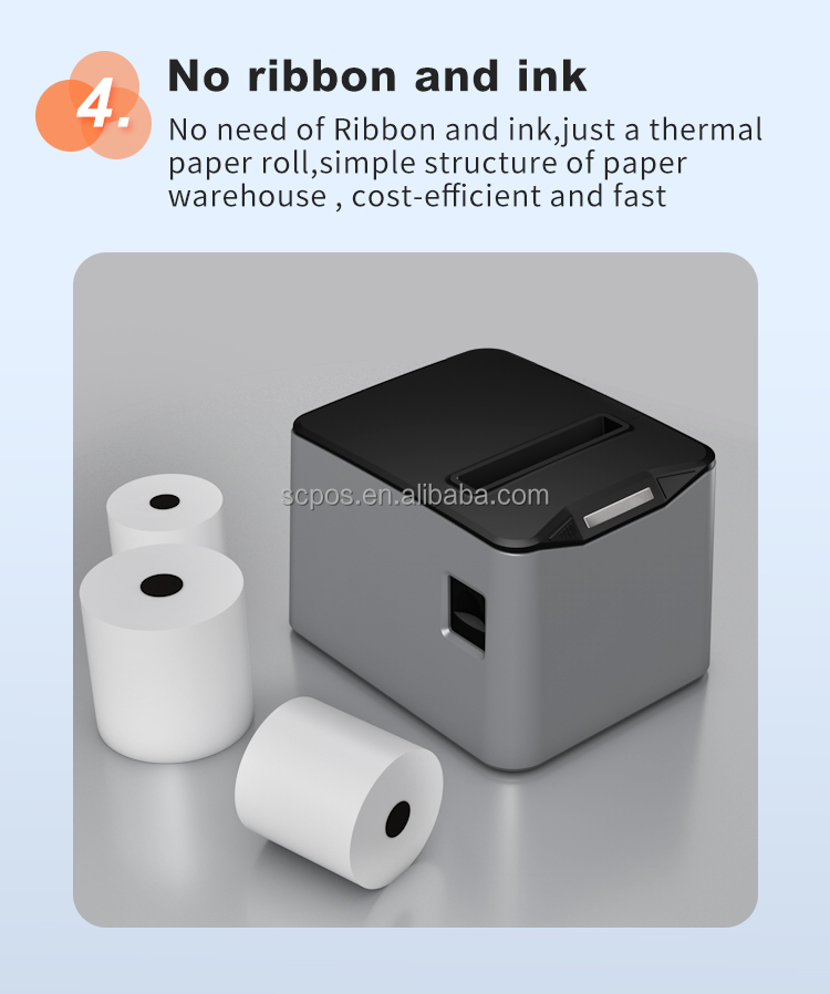Point of Sale System 80mm Thermal Receipt Printer with Auto Cutter USB LAN Convenient