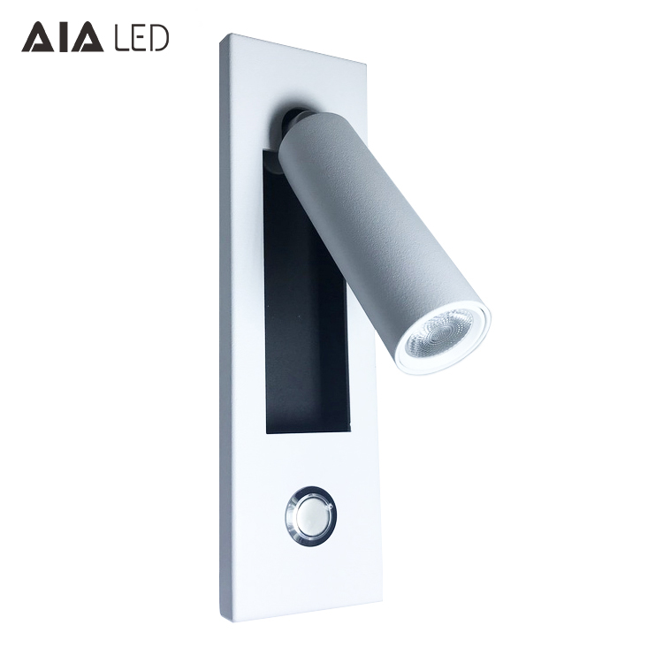 Contemporary adjustable flexible reading lamp hotel headboard wall light led reading wall light