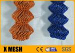 Orange Economical 12 Gauge Chain Link Mesh Fencing PVC Coated