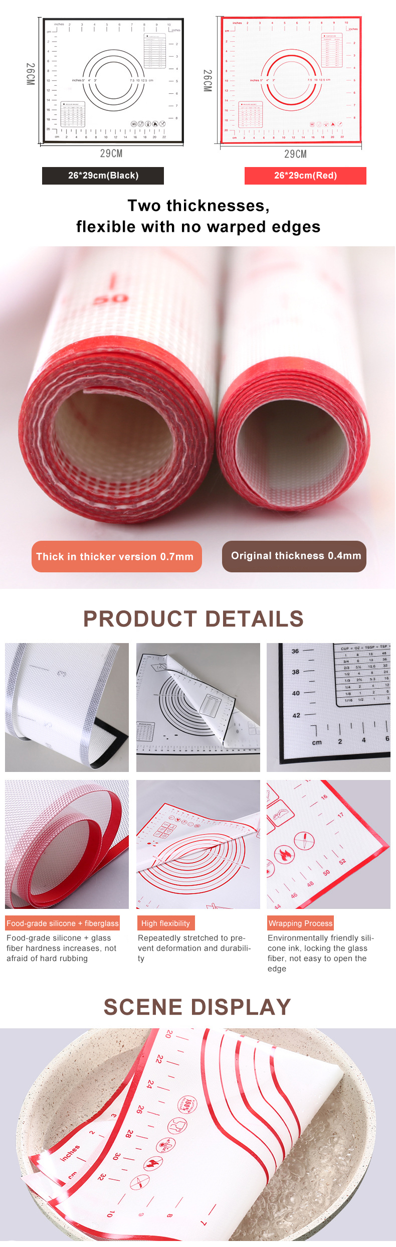 OEM Logo Silicone Baking Mat With Circles