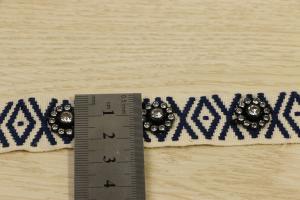 China Rhinestone Woven Tapes Jacquard Webbing Nonstretched For Clothes wholesale