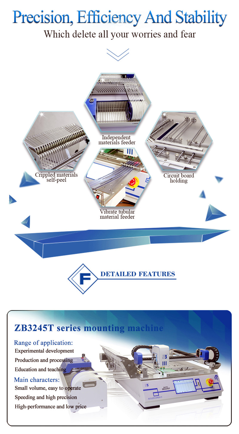 2 Heads 800x780x380mm Desktop 150W SMT Pick & Place Machine