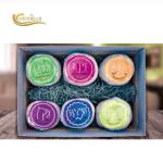 6 Pcs Fruit Scent Bath Bomb Gift Sets , Organic Shea Butter Coconut Oil Bath