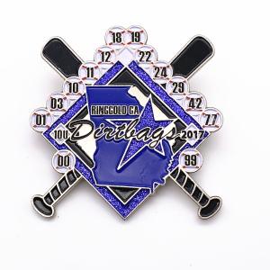 China Dye Black Metal Sports Trading Pins Iron Soft Enamel Glitter Safety Pins wholesale