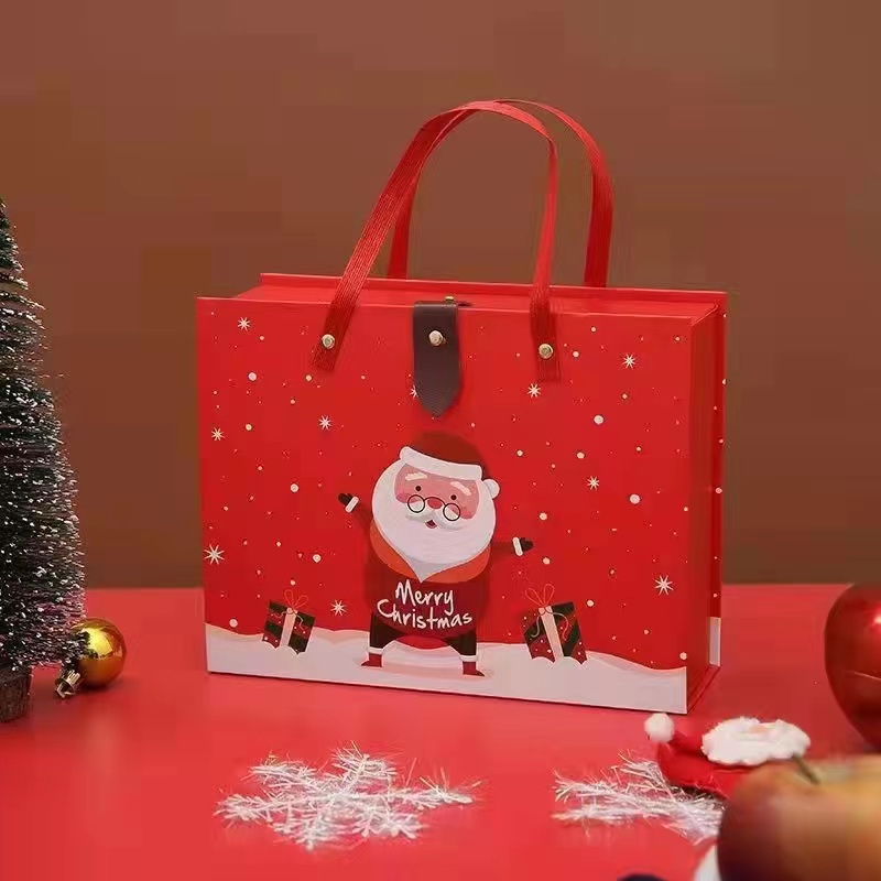 Gift Luxury Christmas Box Packaging Red Box With Handle