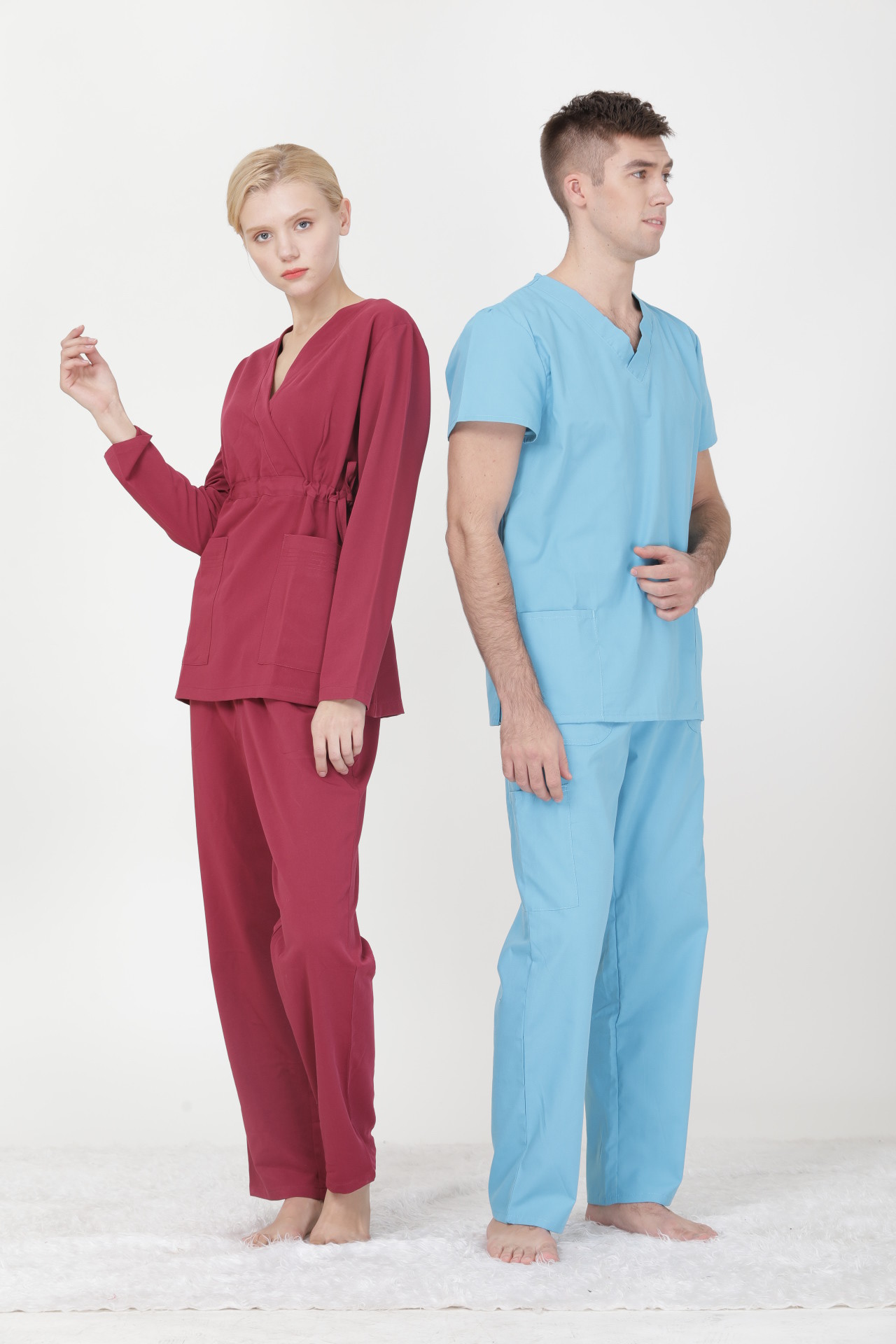 OEM ODM Hospital Nursing Clothes Uniform 100% Cotton SGS Custom Logo