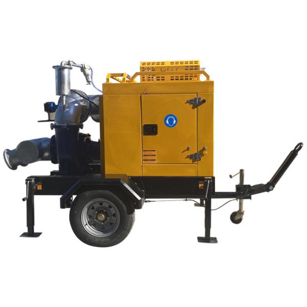 Trailer Mounted Water Pump Set Solid Handing 76mm Single Stage Pump Diesel Engine Self Priming Pump