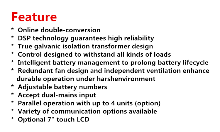 100-240VAC 10kw High Frequency Online UPS 10kva Pure Sine Wave Snmp Card
