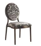 round back light-gray cushion golden painting dining chair for sale