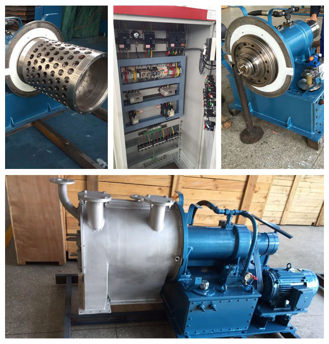 Control PLC Two Stage Pusher Type Centrifuge For Copper Sulphate Dewatering