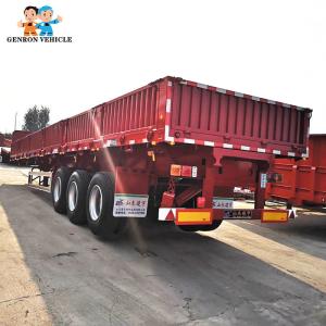 China Containers Flatbed Wall 600mm 13M 40FT Drop Side Semi Trailer wholesale