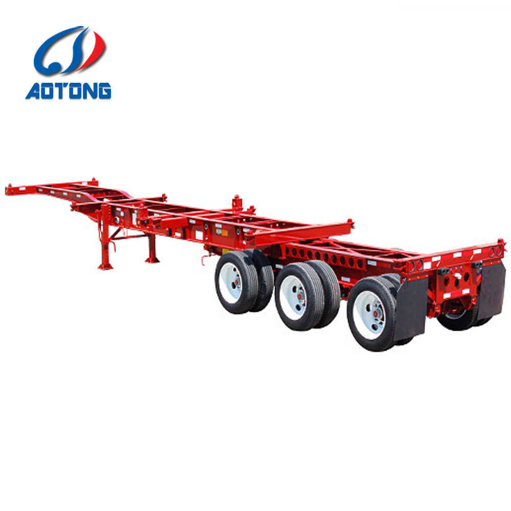 Truck Trailer 3 axles flatbed semi-trailer platform 40ft 48ft for container transport