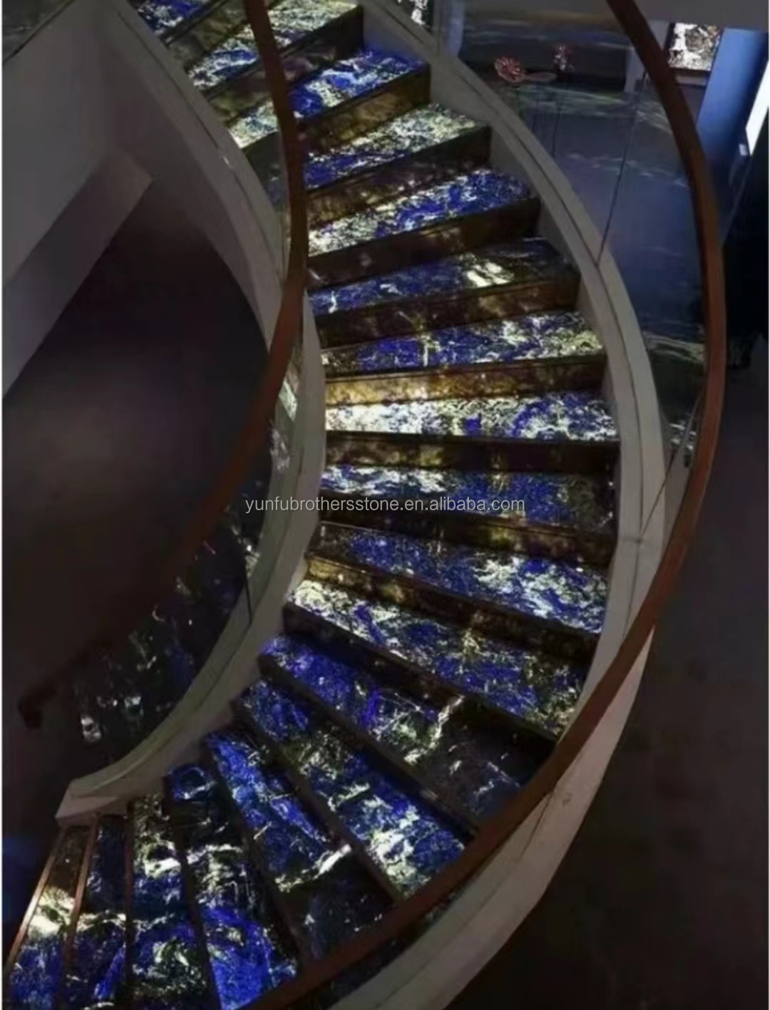 Modern Blue Stone Polished Cloisonne Marble Tile for Dining Room and Living Space