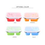 Collapsible Silicone Bento Food Container Microwavable With 2 Compartments