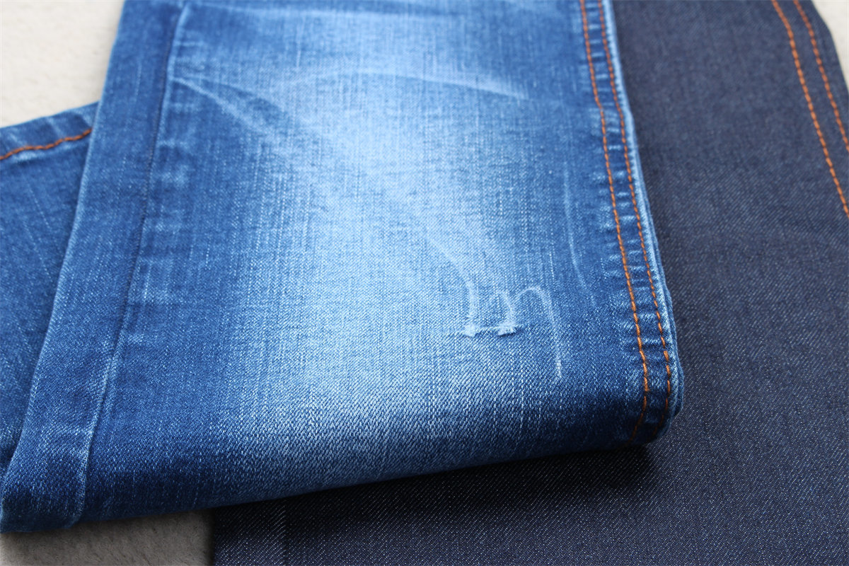 Dark Blue Full Lycra Slub Denim Fabric For Kids And Women Jeans