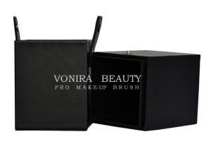 China Customized High Quality Leather Makeup Brush Holder Case Cosmetic Cylinder wholesale