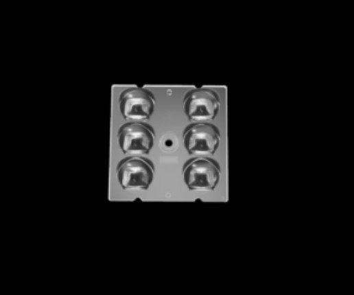Manufacturer 50x50mm Square 6in1 PC Plastic LED Optical Lens For Muti-Angle Lens