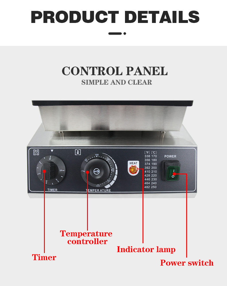 25 Holes Commercial Electric Ball Shape Waffle Maker with Temperature Range of 50-300