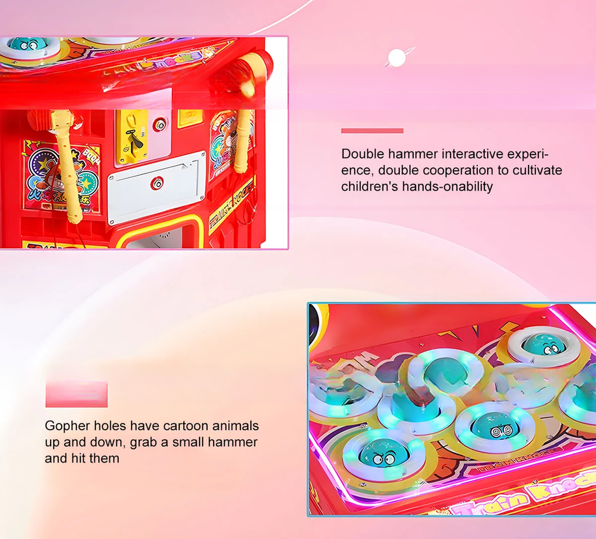 Multiple Lottery Game Machine Hammer Arcade Game Machine 400W