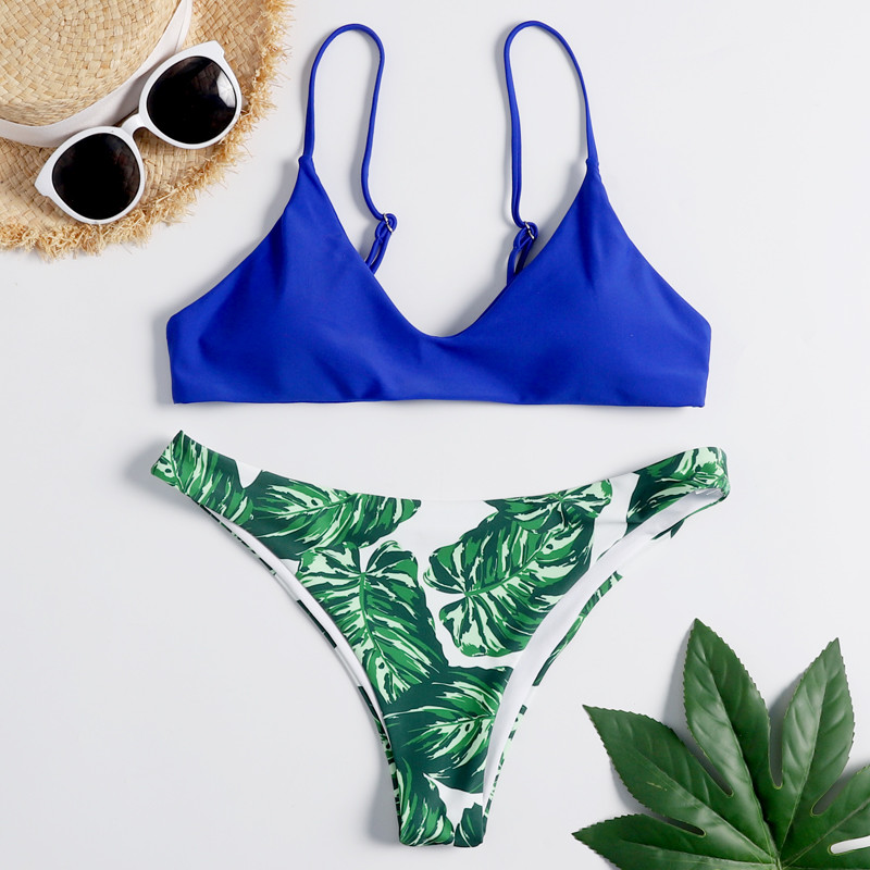 Tiered Layer Tie a Knot Front Top With Low waist Bikini swimsuit high cut