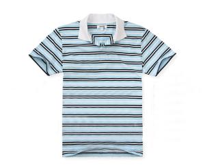 China Bamboo Cotton Anti Pilling Mens Striped Polo Shirts Black White Strips Founded wholesale