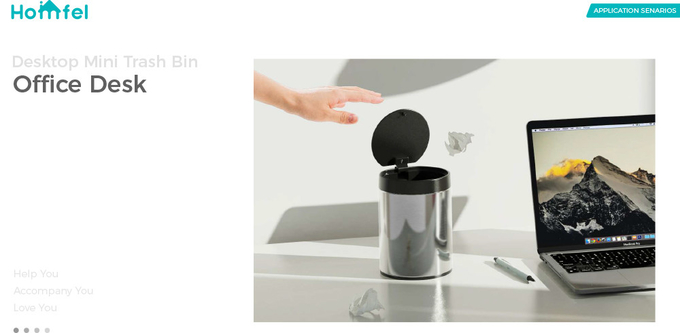 Press Open 1.5L Stainless Steel Desktop Mini Trash Bin for Office and Home Waste Disposal